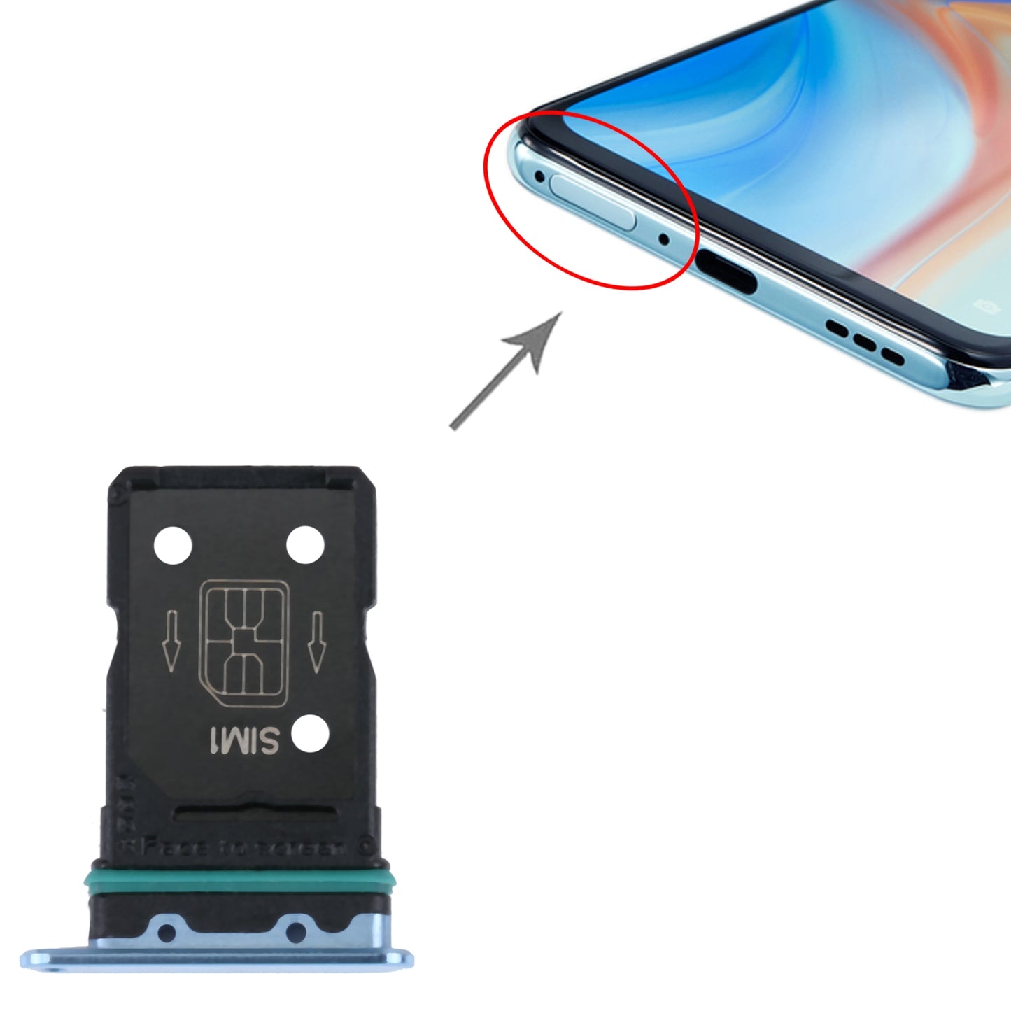 For OPPO Reno4 Pro 5G SIM Card Tray + SIM Card Tray (Blue)