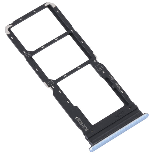 For vivo Y21 2021 / Y21S / Y21T / Y21T India SIM Card Tray + SIM Card Tray + Micro SD Card Tray (Light Blue)