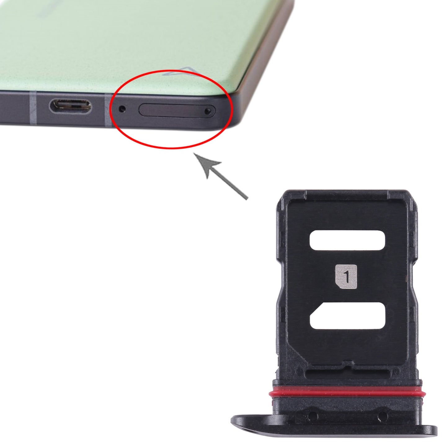 For Asus Zenfone 10 AI2302 SIM Card Tray + SIM Card Tray (Black)