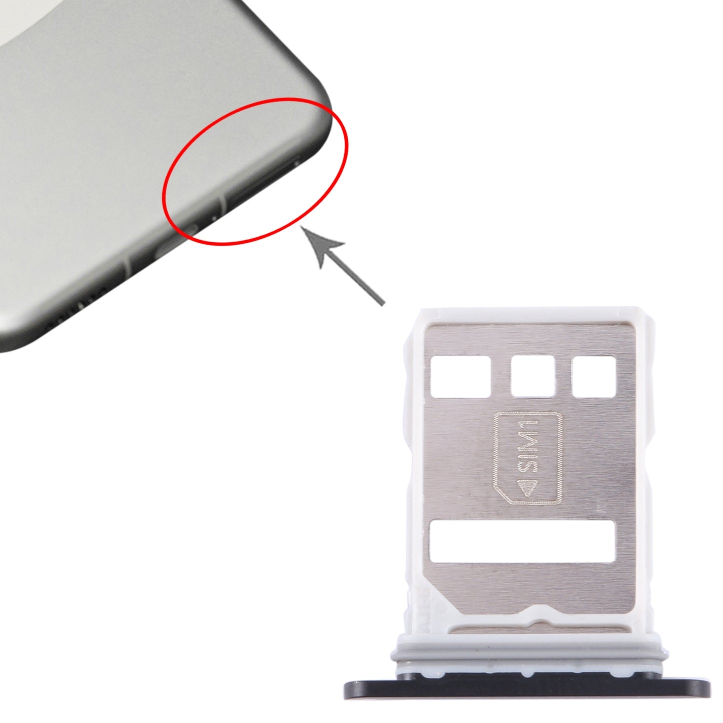 For Huawei Mate 60 Pro SIM + NM Card Tray (Black)