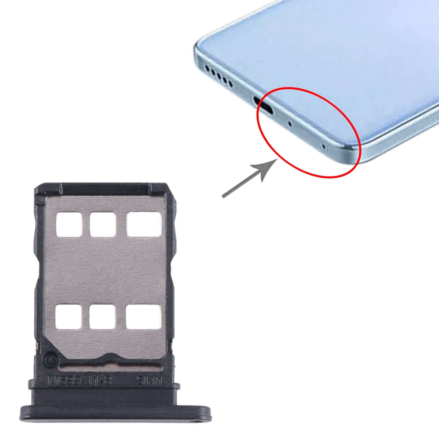 For Huawei Enjoy 50 Pro SIM Card Tray (Black)