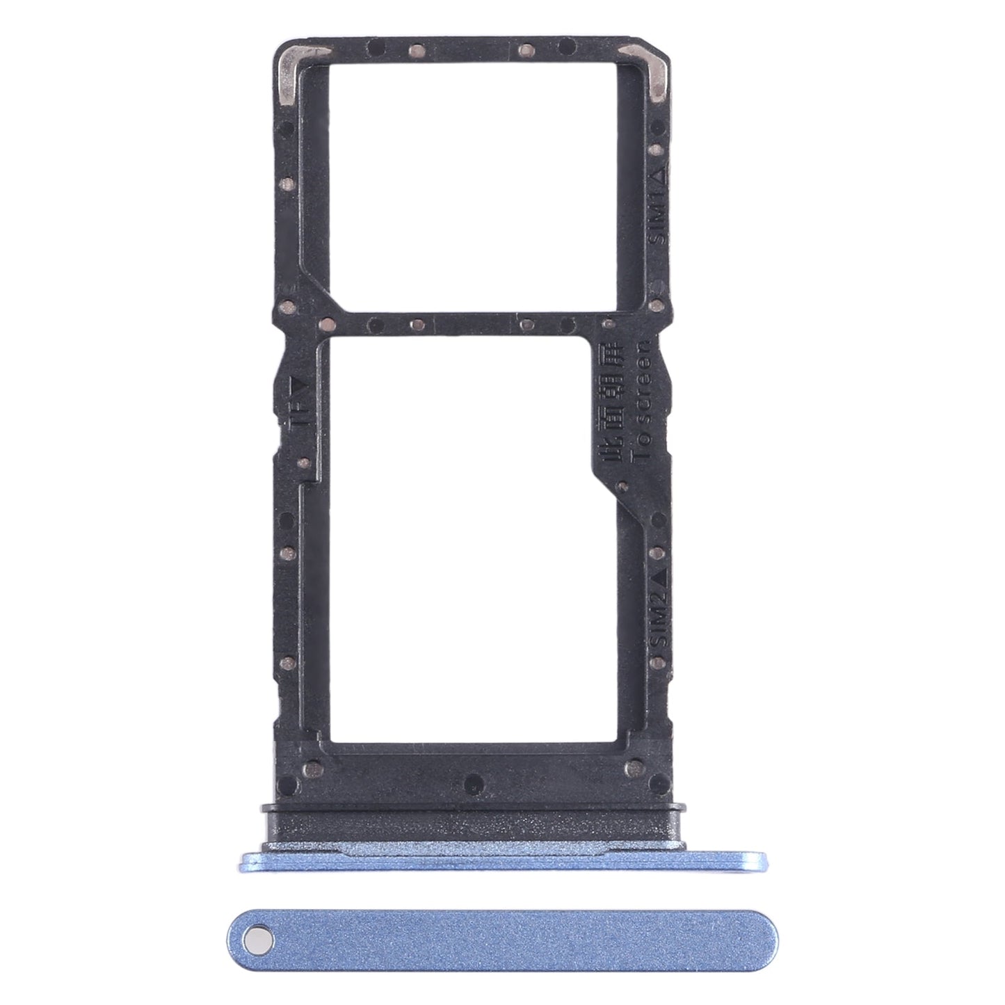 For Honor Play6C SIM + SIM / Micro SD Card Tray (Blue)