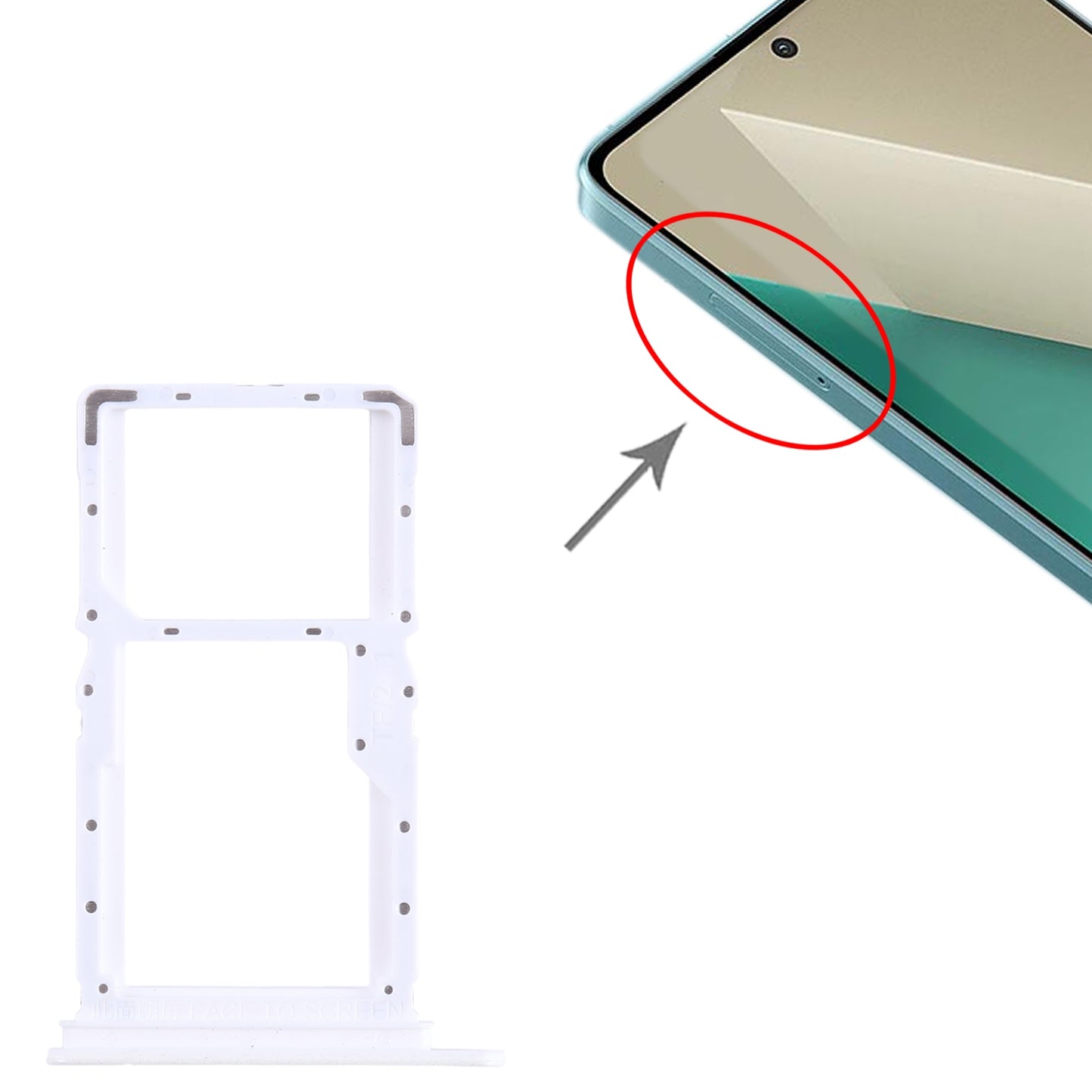 For Xiaomi Redmi Note 13 5G SIM Card Tray + SIM / Micro SD Card Tray (White)