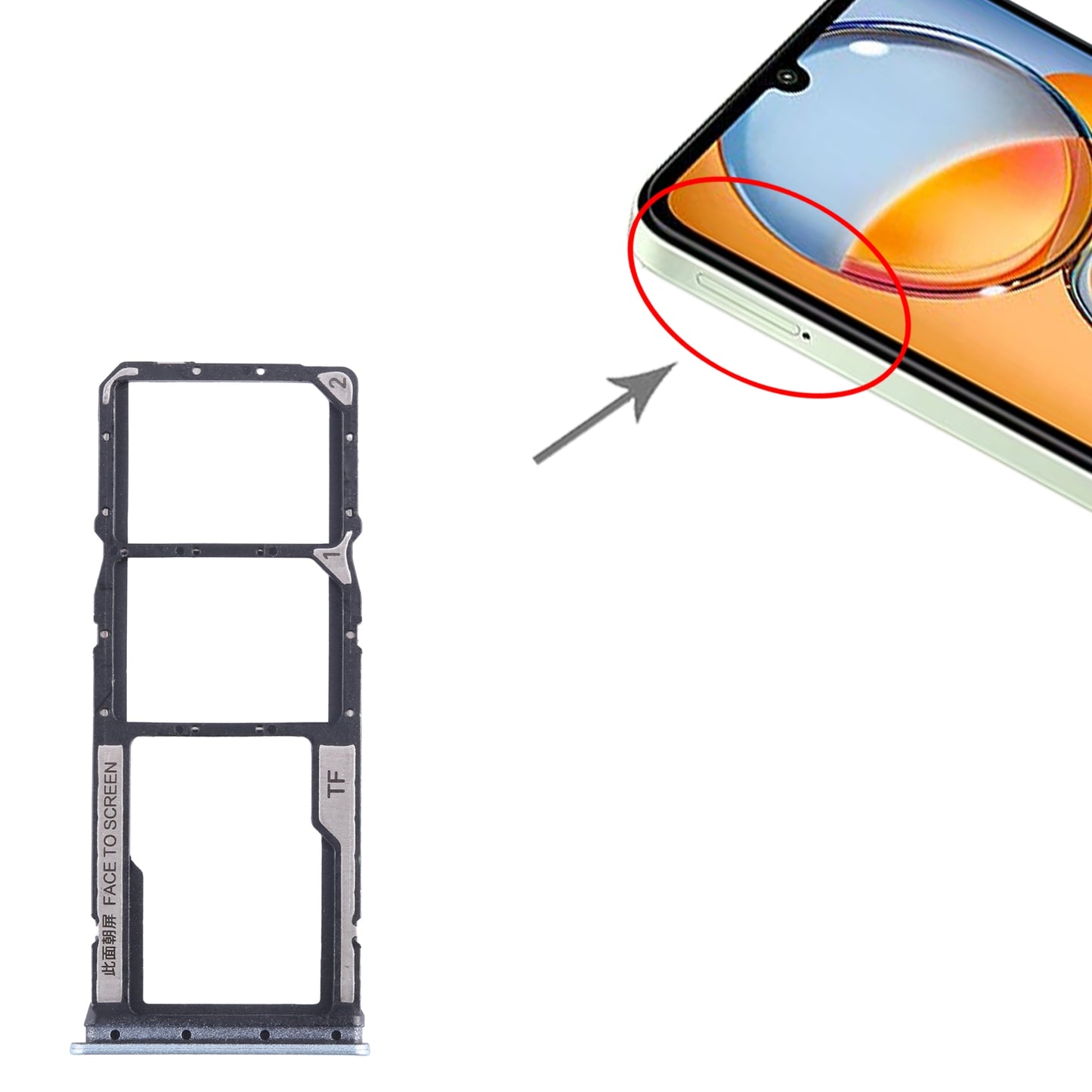 For Xiaomi Redmi 13C 4G SIM Card Tray + SIM Card Tray + Micro SD Card Tray (Blue)