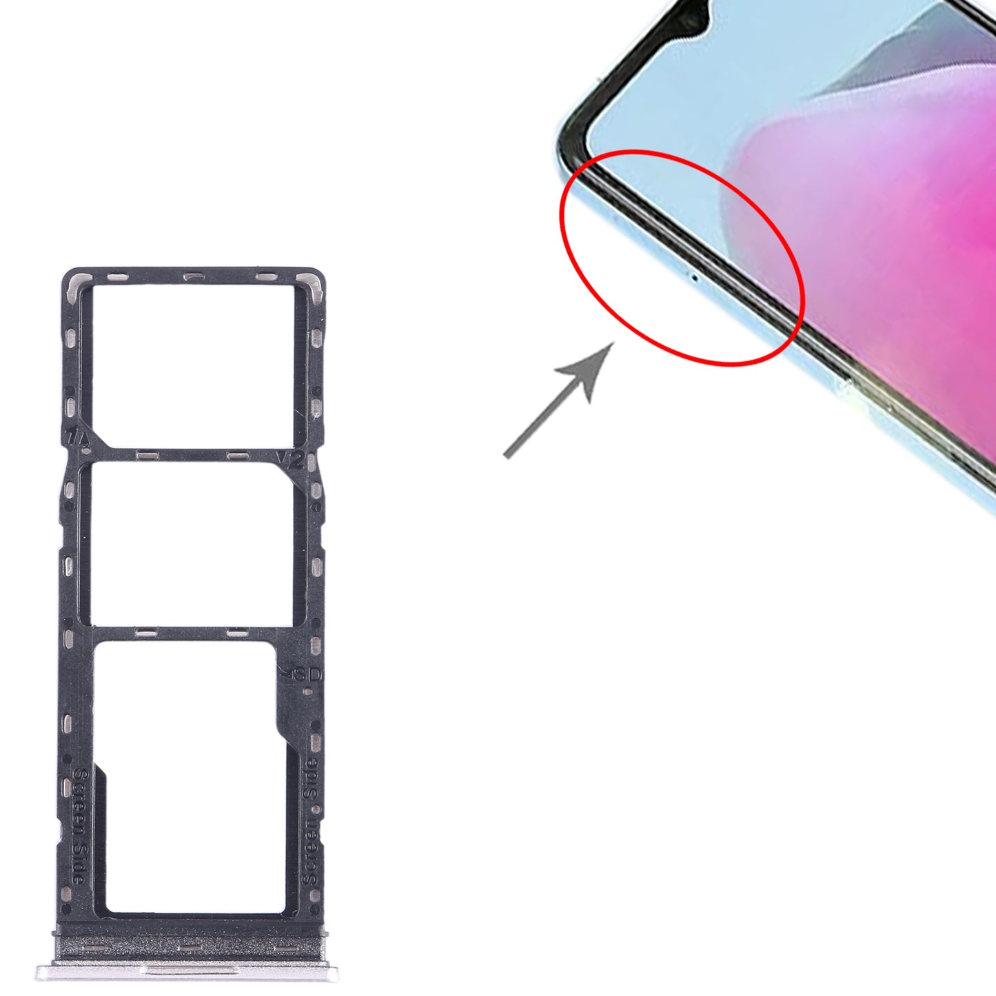 For Tecno Pop 7 Pro BF7 SIM Card Tray + SIM Card Tray + Micro SD Card Tray (Gold)