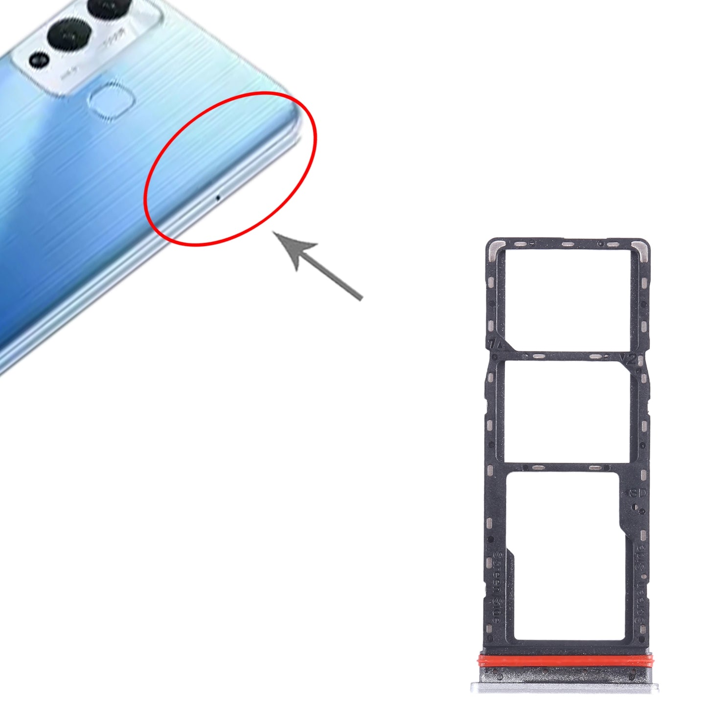 For Infinix Hot 12 Play SIM Card Tray + SIM Card Tray + Micro SD Card Tray (White)