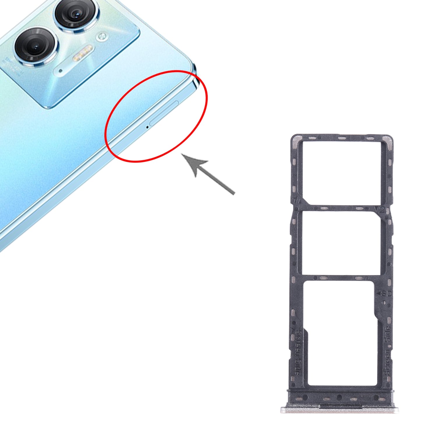 For Infinix Hot 30i X669 SIM Card Tray + SIM Card Tray + Micro SD Card Tray (Gold)