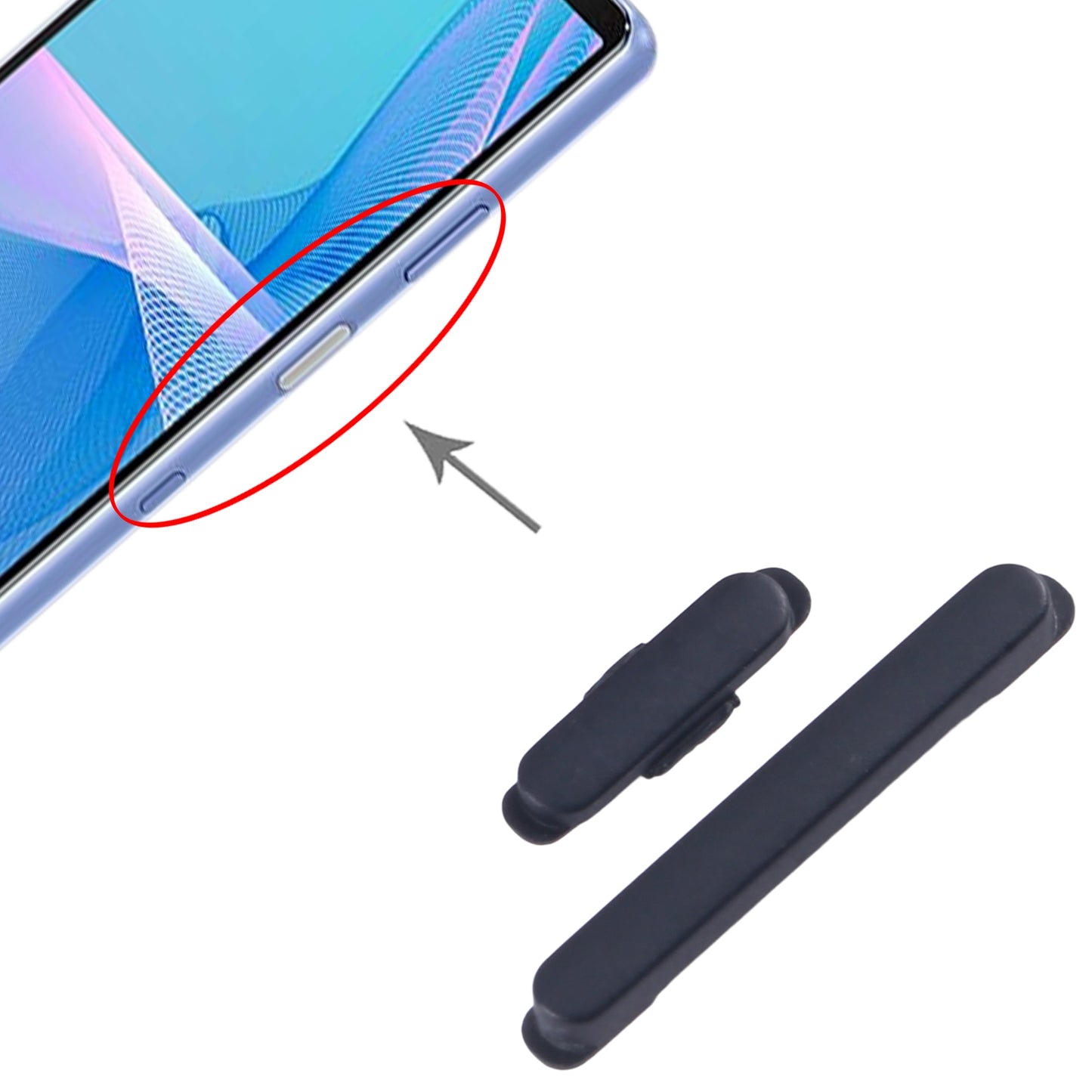 For Sony Xperia 10 III Original Power Button and Volume Control Button (Black)