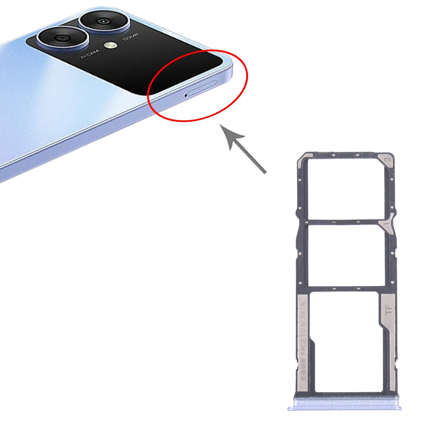 For Xiaomi Poco M6 Original SIM Card Tray + SIM Card Tray + Micro SD Card Tray (Blue)