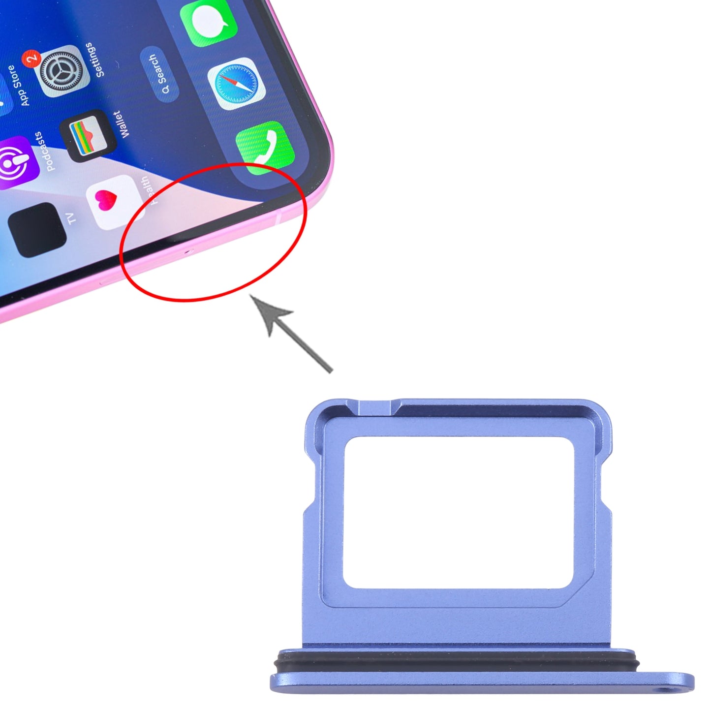 For iPhone 16 SIM Card Tray (Blue)