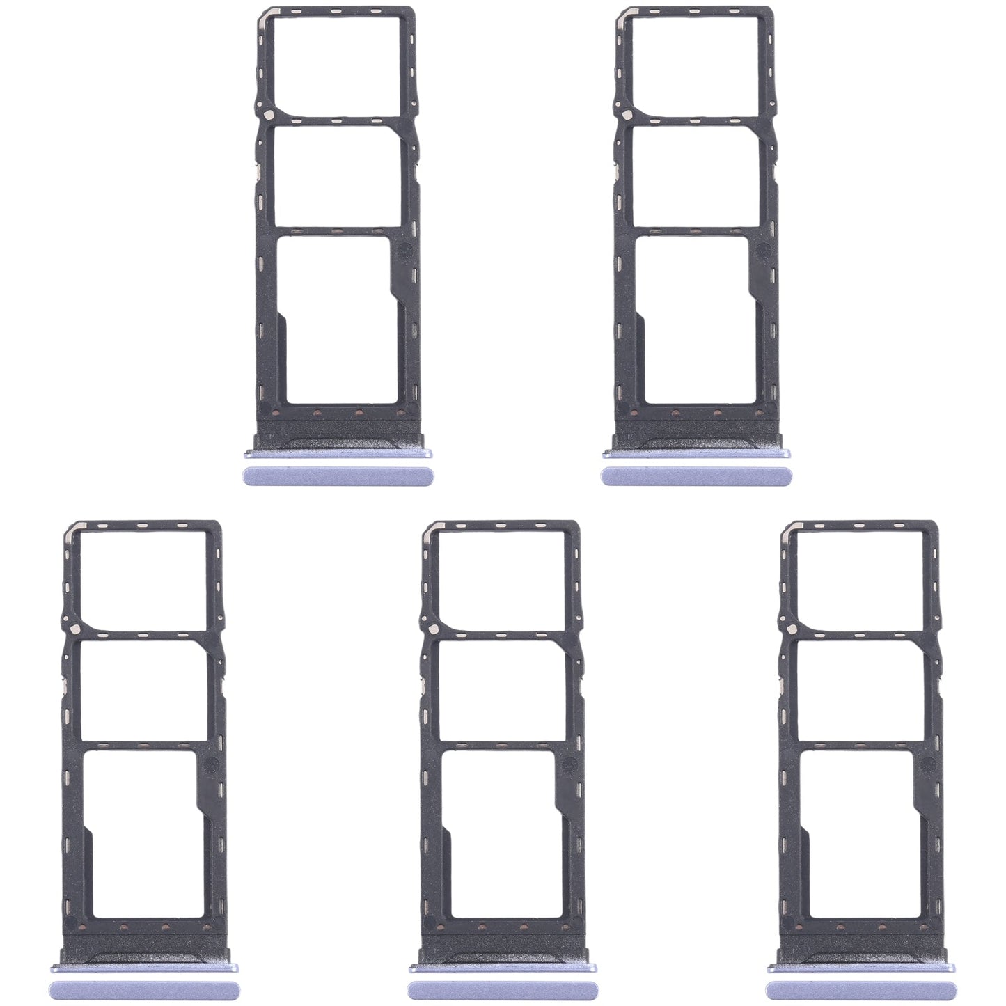 For Infinix Hot 30 Play NFC X6835 5pcs SIM Card Tray + SIM Card Tray + Micro SD Card Tray (Purple)