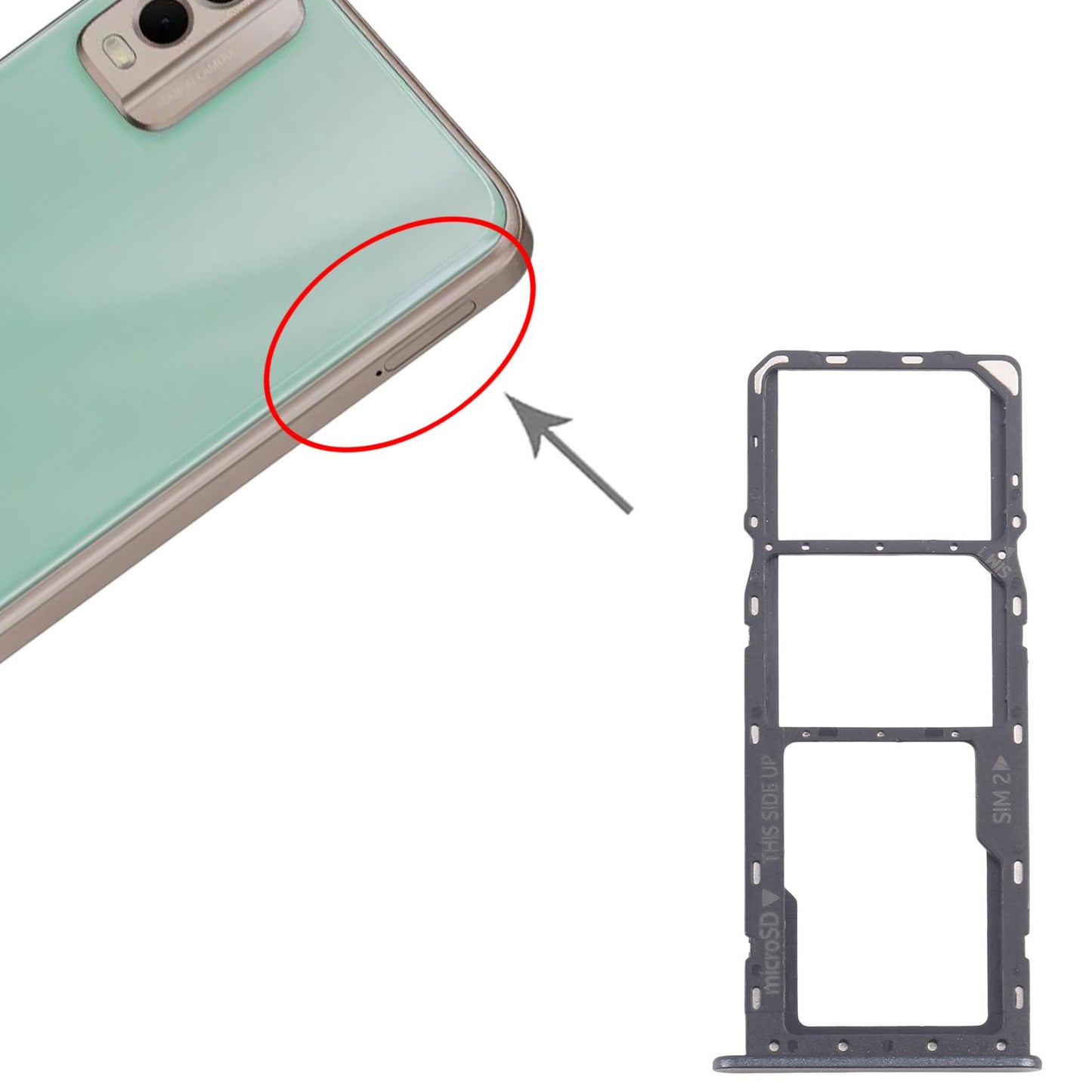 For Nokia C32 Original SIM Card Tray + SIM Card Tray + Micro SD Card Tray (Blue)