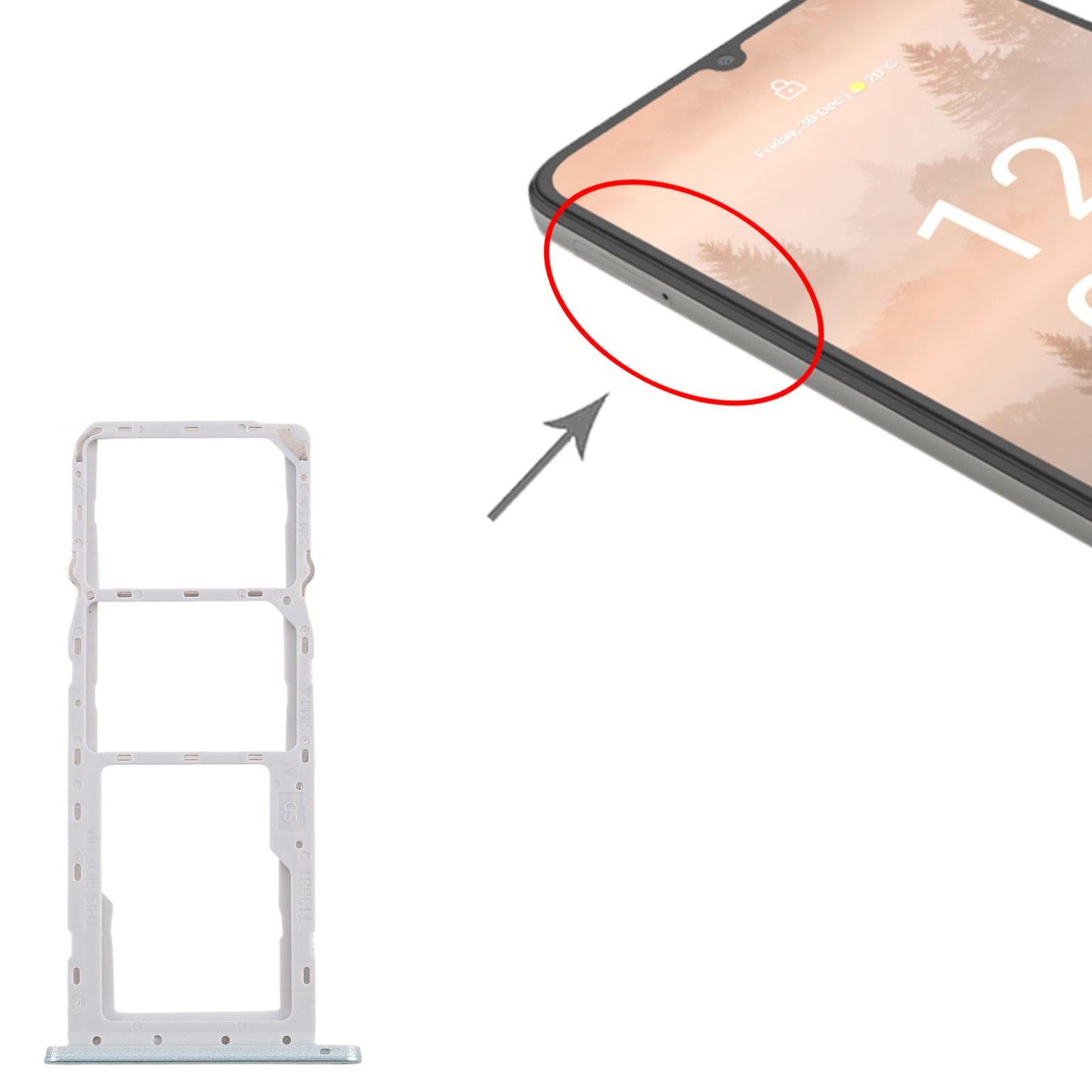 For Nokia C31 Original SIM Card Tray + SIM Card Tray + Micro SD Card Tray (Blue)