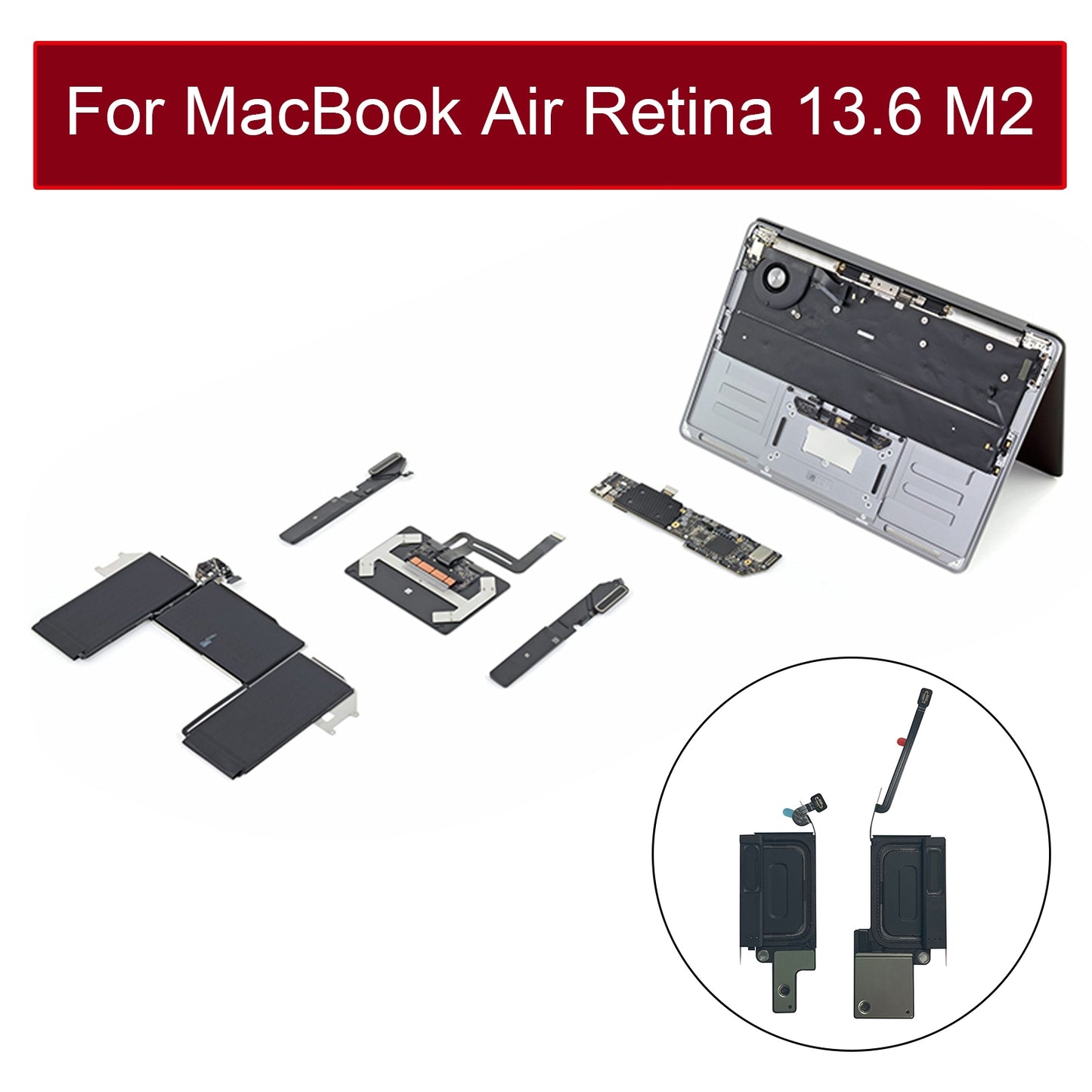 1 Pair Speaker Ringer Buzzer for MacBook Air Retina 13.6 M2 A2681 2022 EMC4074