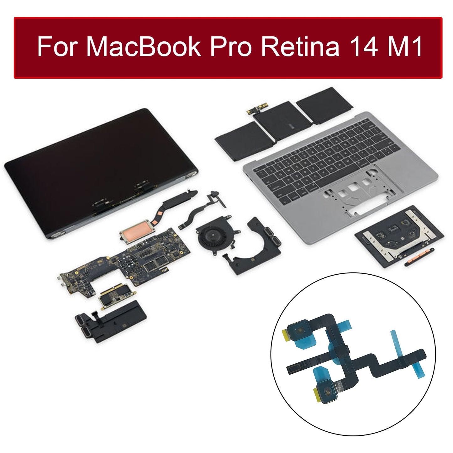 Microphone Flex Cable for MacBook Pro 14 inch M1 A2442 EMC3650 2021