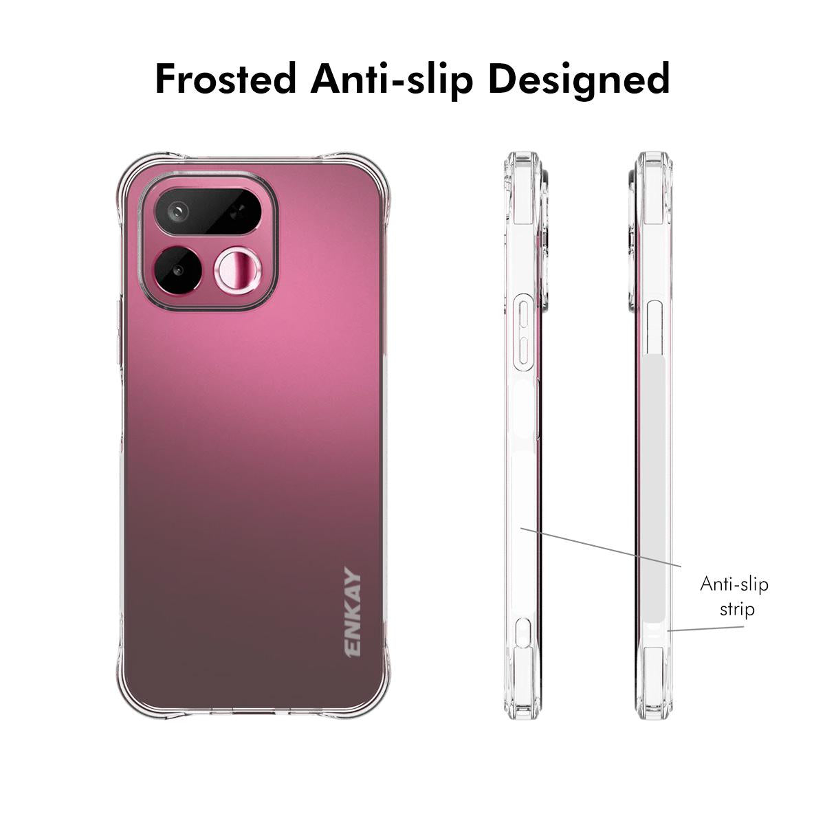 For Realme 16T 5G ENKAY Transparent TPU Shockproof Anti-slip Phone Case - Default - SYA002243323