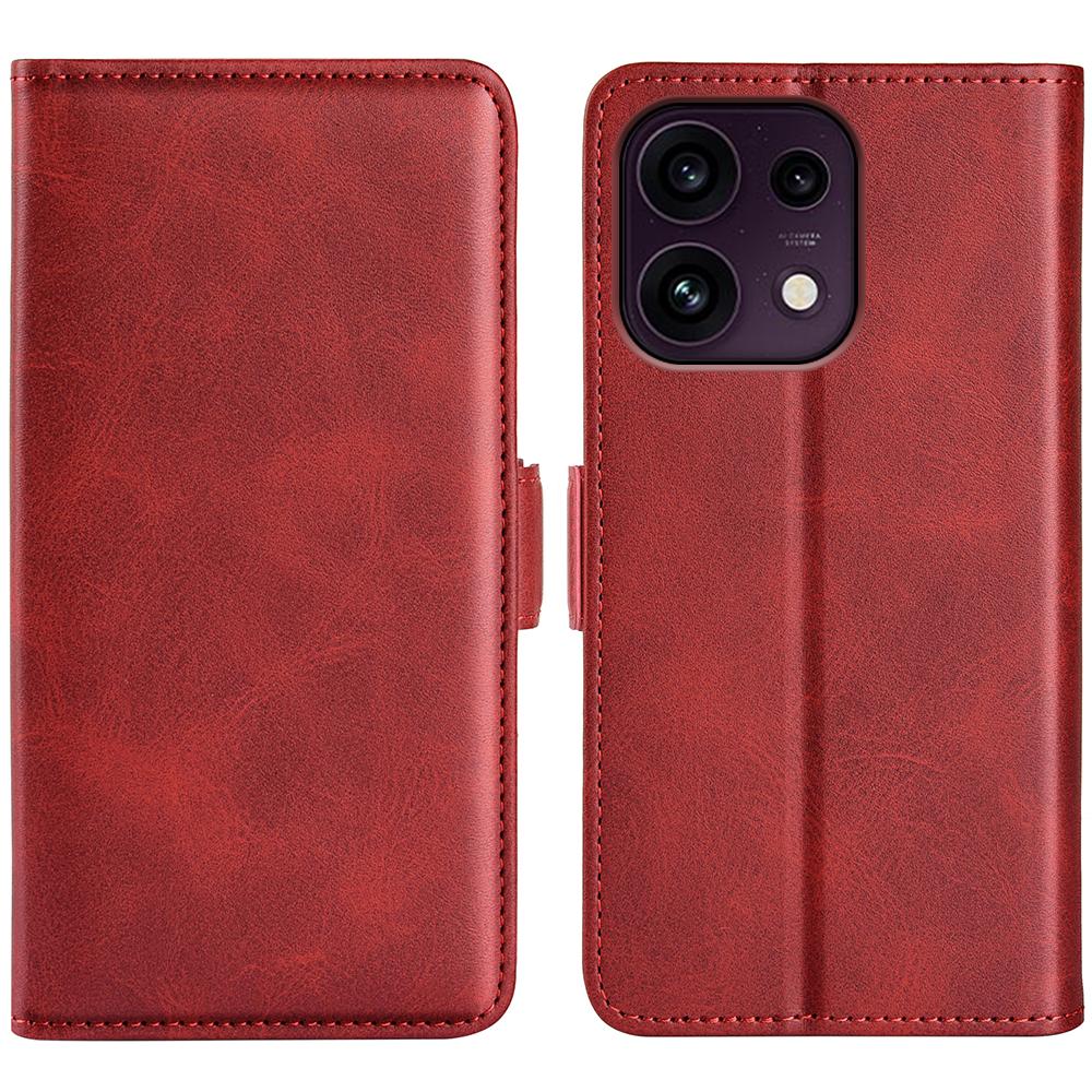 For OPPO Reno16 F / FS Dual-side Magnetic Buckle Horizontal Flip Leather Phone Case - Red - SYA002253030E
