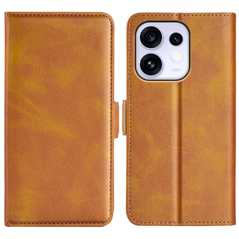 For OPPO Reno16 5G /16 Pro 5G Global Dual-side Magnetic Buckle Horizontal Flip Leather Phone Case - Yellow - SYA002253031B