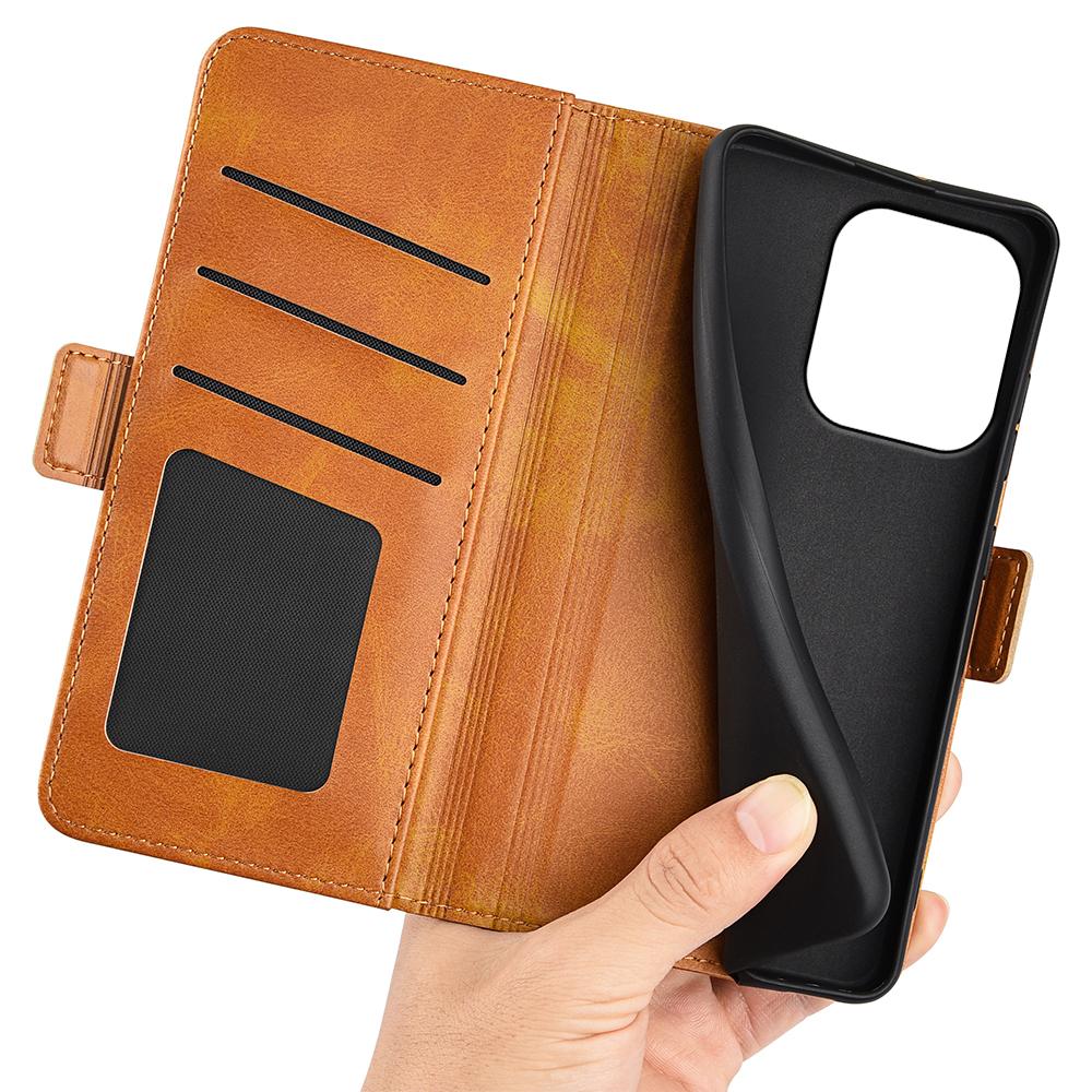 For OPPO Reno16 5G /16 Pro 5G Global Dual-side Magnetic Buckle Horizontal Flip Leather Phone Case - Yellow - SYA002253031B