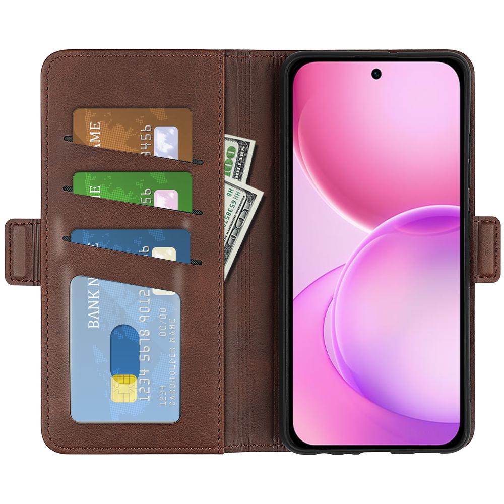 For OPPO Reno16 5G /16 Pro 5G Global Dual-side Magnetic Buckle Horizontal Flip Leather Phone Case - Brown - SYA002253031C