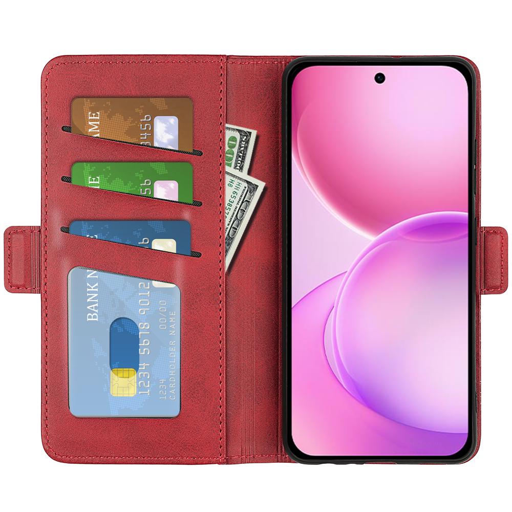 For OPPO Reno16 5G /16 Pro 5G Global Dual-side Magnetic Buckle Horizontal Flip Leather Phone Case - Red - SYA002253031E
