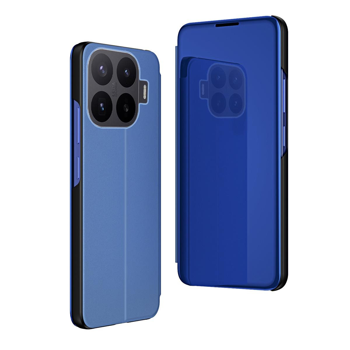 For Xiaomi 17T 5G Plated Mirror Horizontal Flip Leather Phone Case with Holder - Blue - SYA002391826C