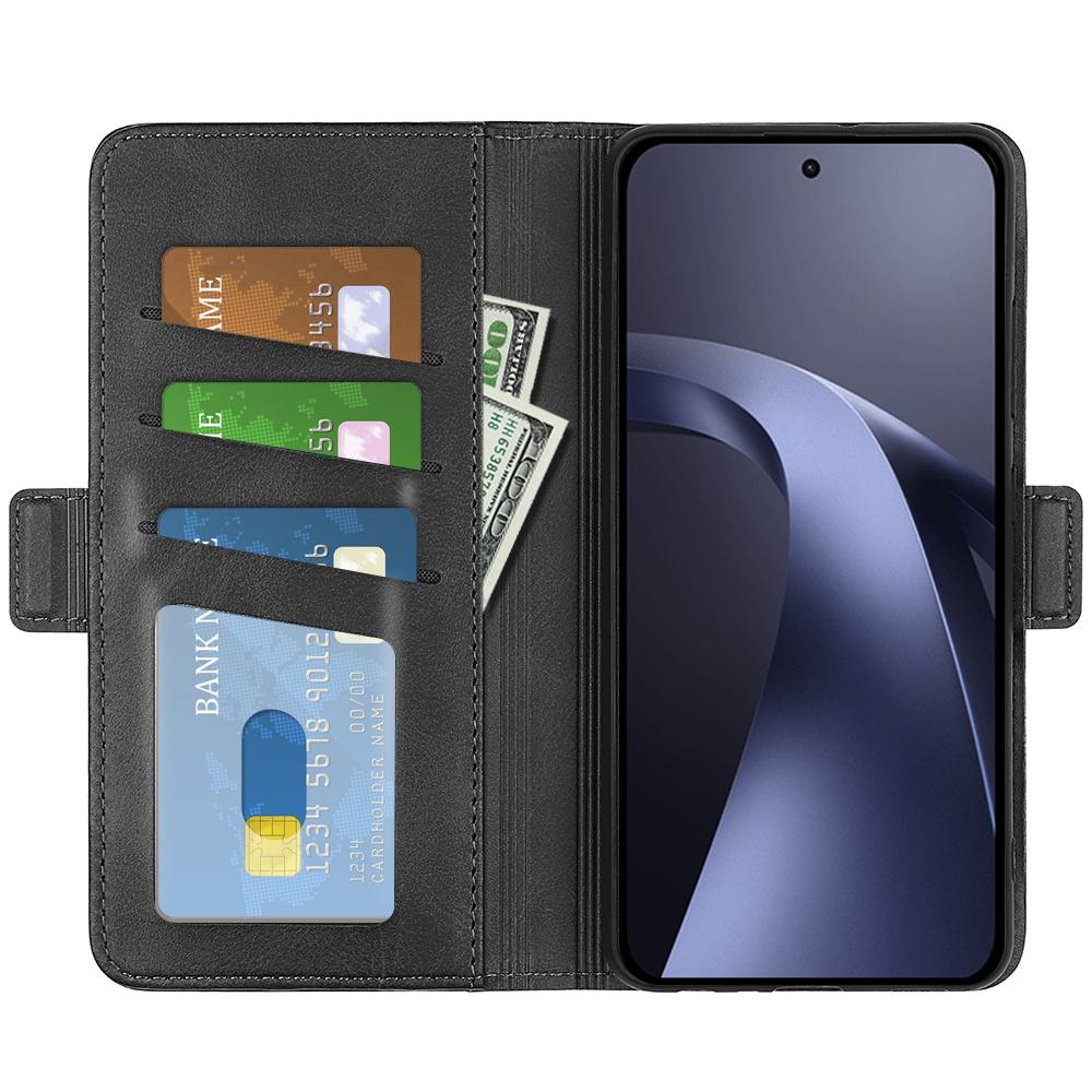 For Xiaomi 17T Pro 5G Dual-side Magnetic Buckle Horizontal Flip Leather Phone Case - Black - SYA002394647A