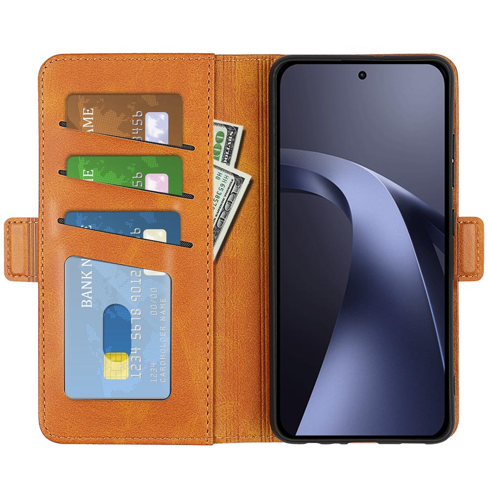 For Xiaomi 17T Pro 5G Dual-side Magnetic Buckle Horizontal Flip Leather Phone Case - Yellow - SYA002394647B