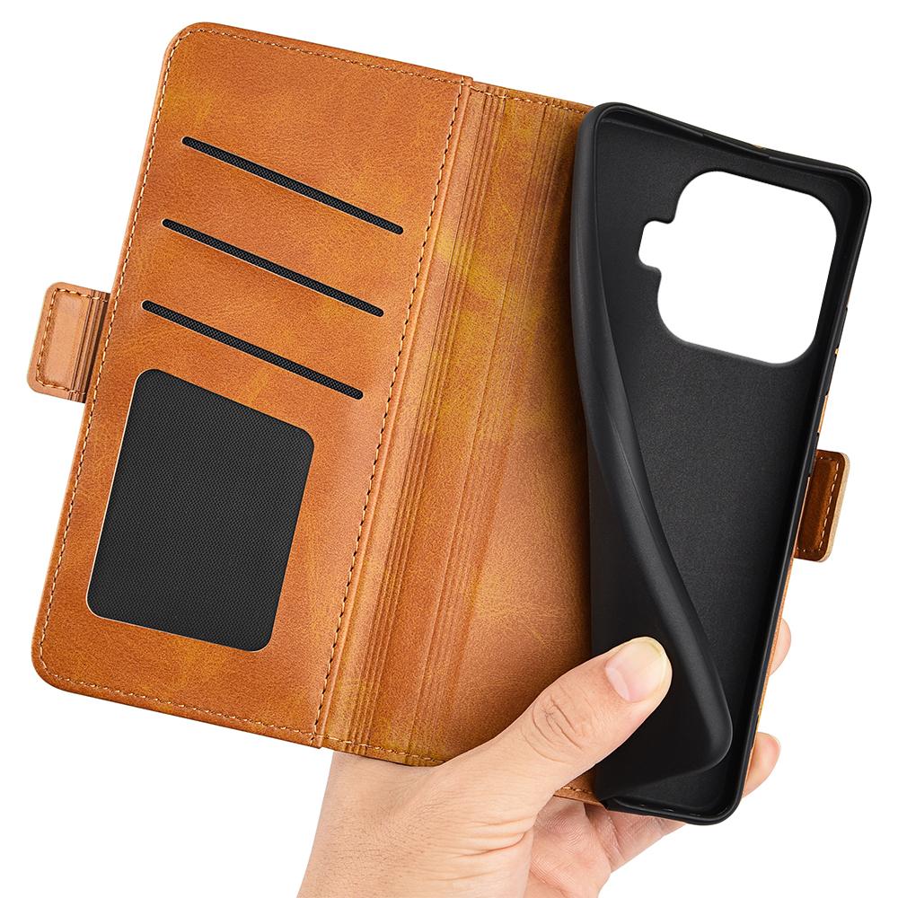 For Xiaomi 17T Pro 5G Dual-side Magnetic Buckle Horizontal Flip Leather Phone Case - Yellow - SYA002394647B