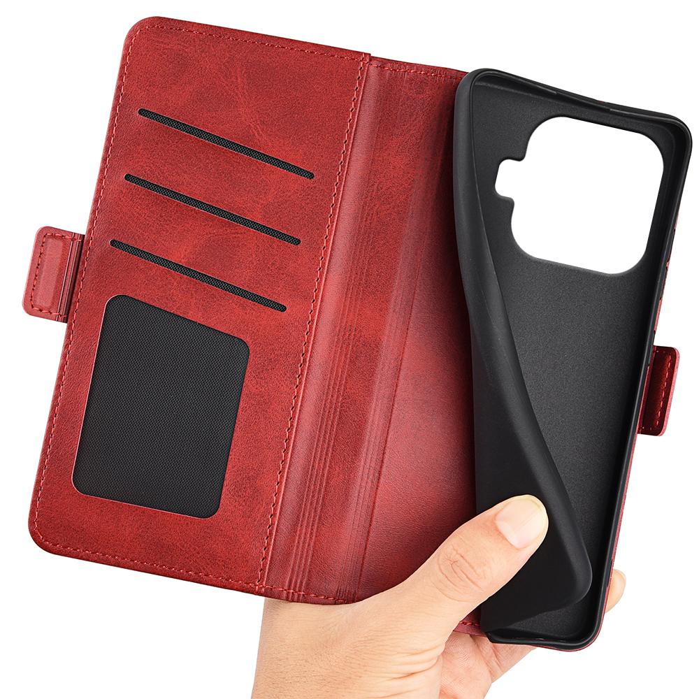 For Xiaomi 17T Pro 5G Dual-side Magnetic Buckle Horizontal Flip Leather Phone Case - Red - SYA002394647E