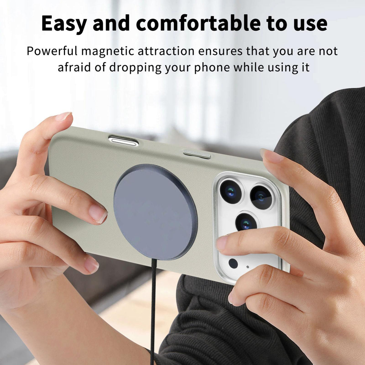 For iPhone 18 Pro Electroplated Metal Button MagSafe Phone Case - White - SYA002680420A
