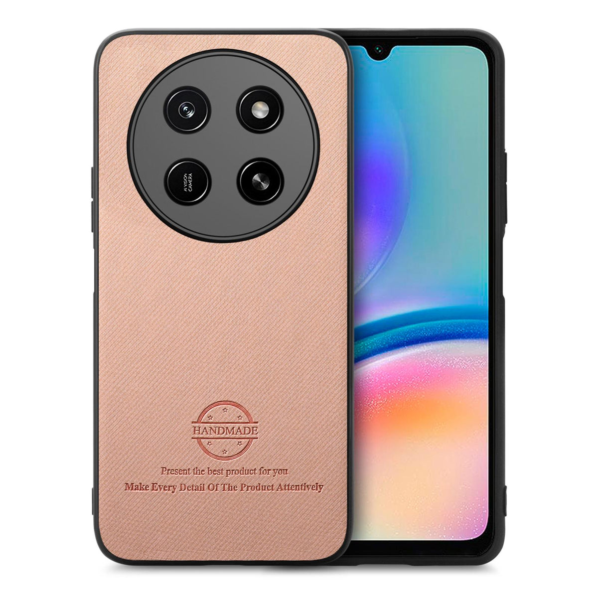 For Honor X80 Pro Max 5G Twill Fabric Leather Skin Back Phone Case - Pink - SYA002811608C