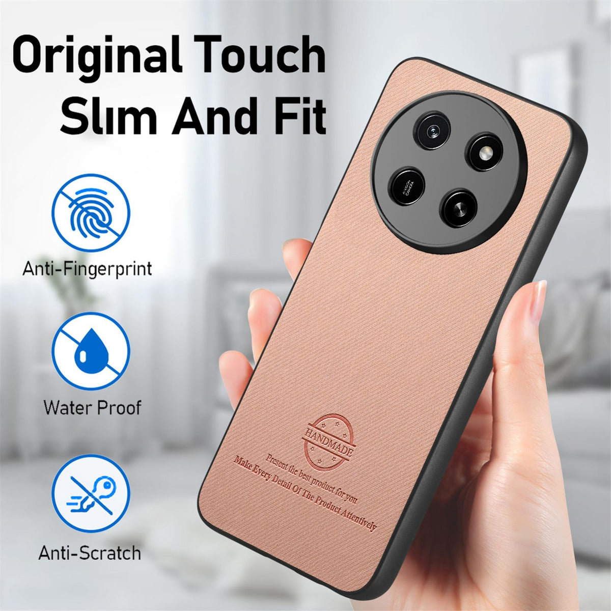 For Honor X80 Pro Max 5G Twill Fabric Leather Skin Back Phone Case - Pink - SYA002811608C
