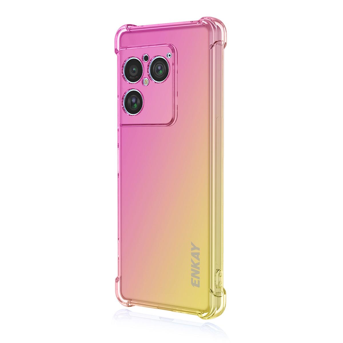 For Sony Xperia 1 VIII ENKAY Hat-Prince Gradient Airbag TPU Phone Case - Pink Gold - SYA002864903A