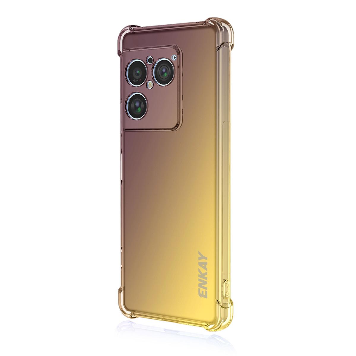 For Sony Xperia 1 VIII ENKAY Hat-Prince Gradient Airbag TPU Phone Case - Purple Gold - SYA002864903B