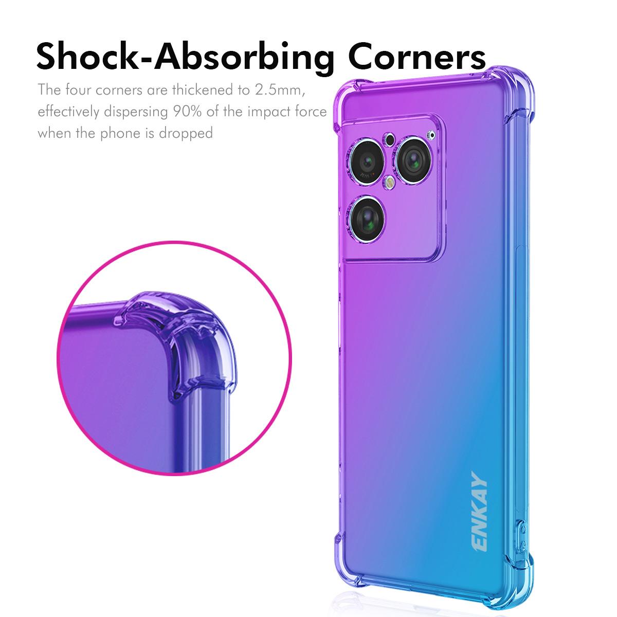 For Sony Xperia 1 VIII ENKAY Hat-Prince Gradient Airbag TPU Phone Case - Purple Gold - SYA002864903B