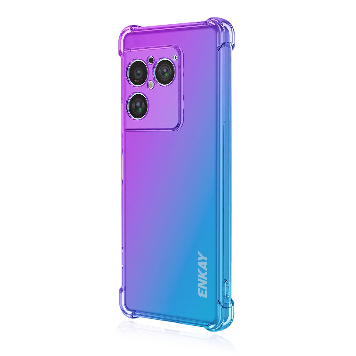 For Sony Xperia 1 VIII ENKAY Hat-Prince Gradient Airbag TPU Phone Case - Purple Blue - SYA002864903D