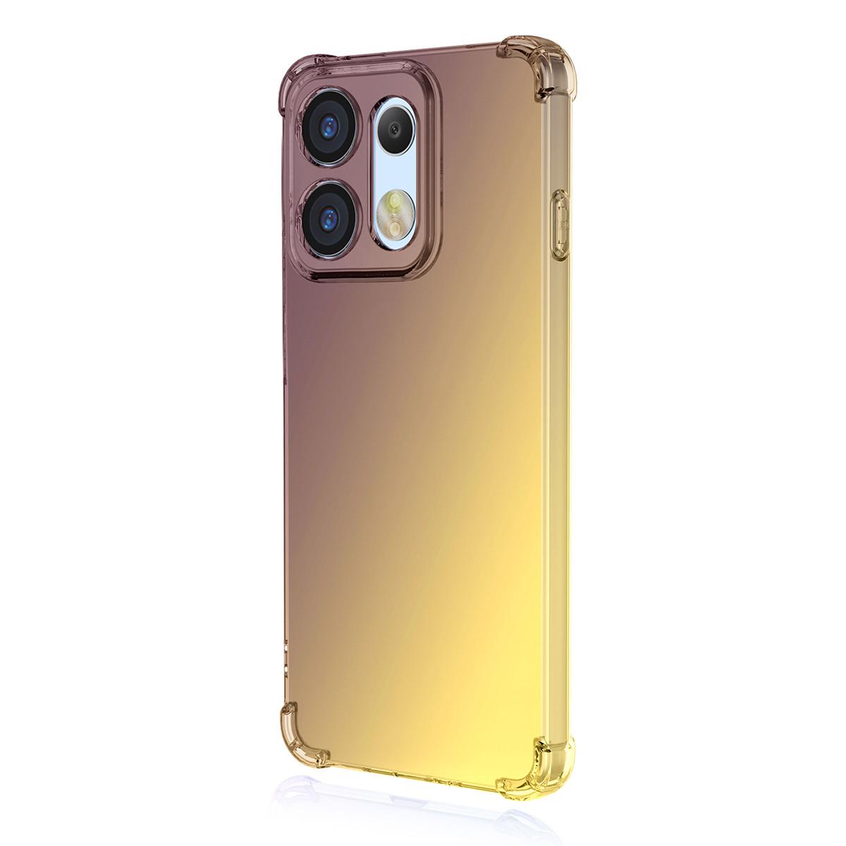 For OPPO Reno16 5G Global ENKAY Hat-Prince Gradient Airbag TPU Phone Case - Purple Gold - SYA002913807B