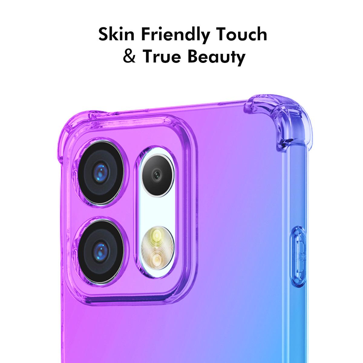 For OPPO Reno16 5G Global ENKAY Hat-Prince Gradient Airbag TPU Phone Case - Purple Gold - SYA002913807B