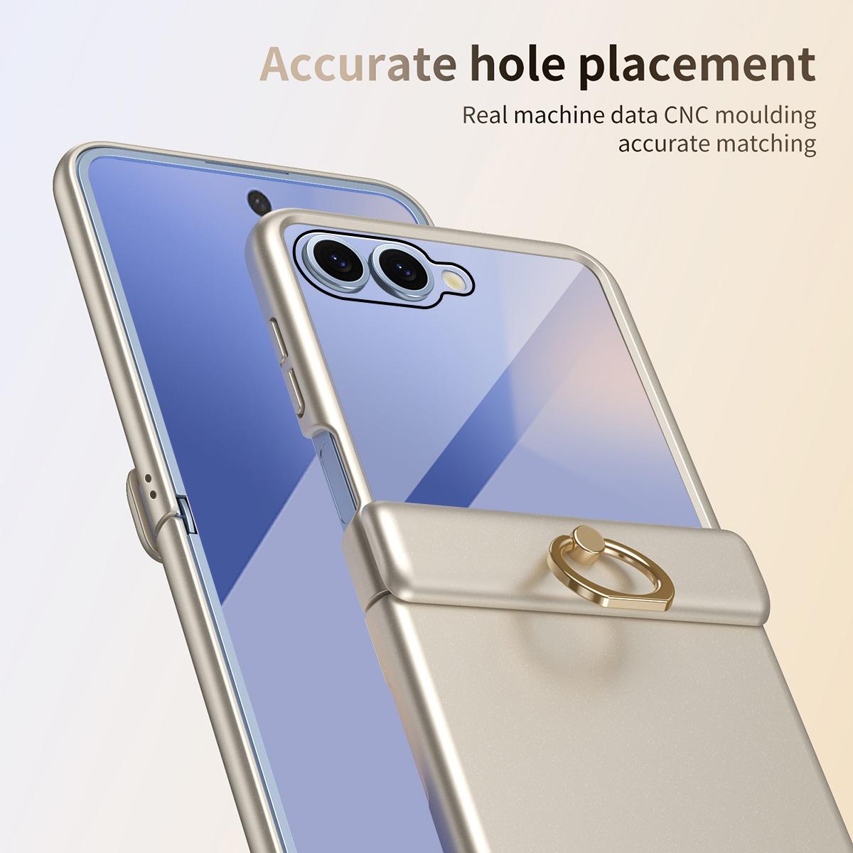 For Galaxy Z Flip8 5G Starry Case-film Integrated Shockproof Phone Case - Champagne Gold - SYA002987702C