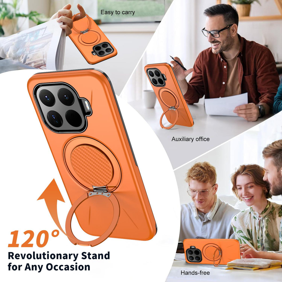 For Xiaomi 17T 5G Kalebol Magnetic MagSafe Rotation Holder PC Phone Case - Orange - SYA003124204C