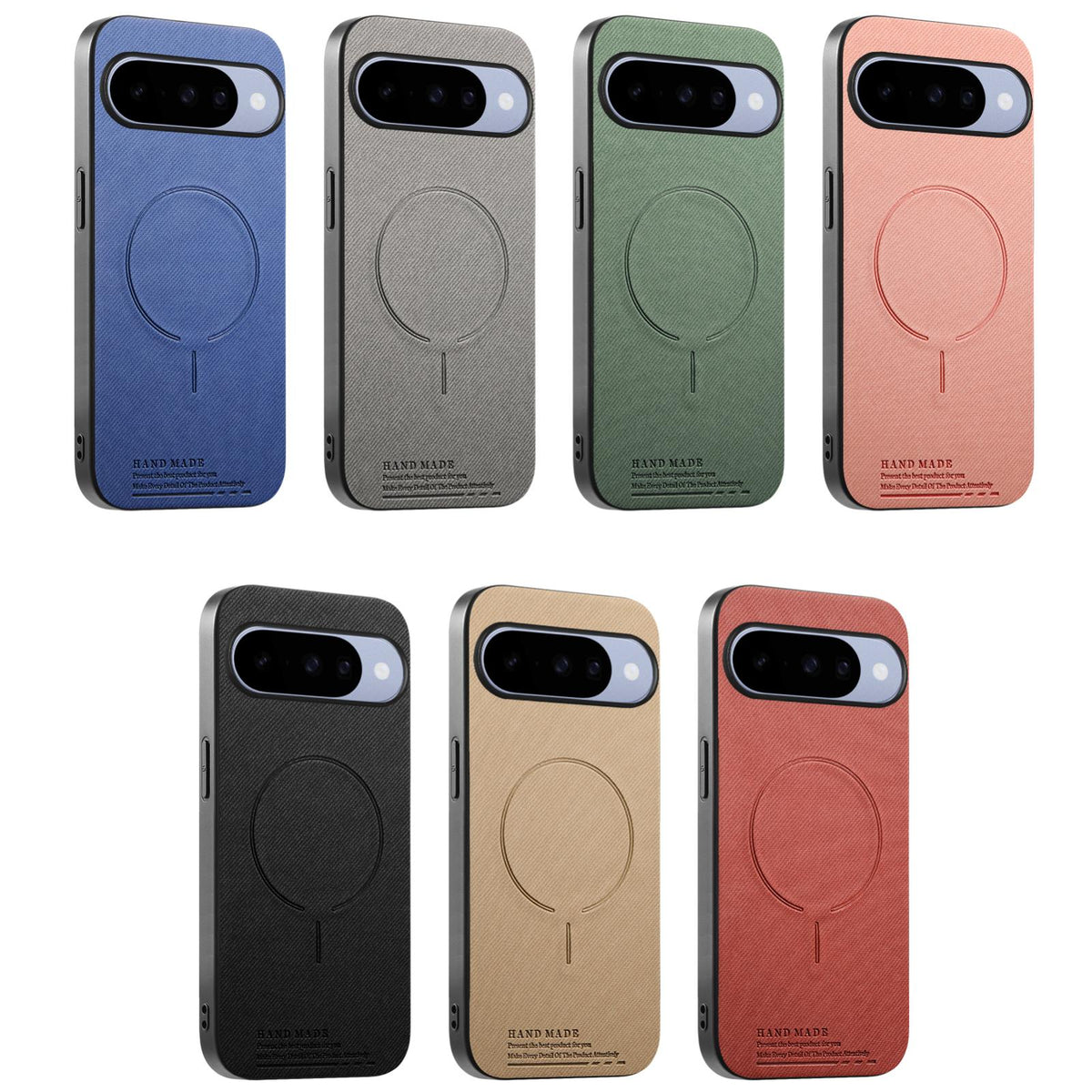 For Google Pixel 11 Pro Fabric Magnetic PU Back Cover Phone Case - Khaki - SYA003288908F