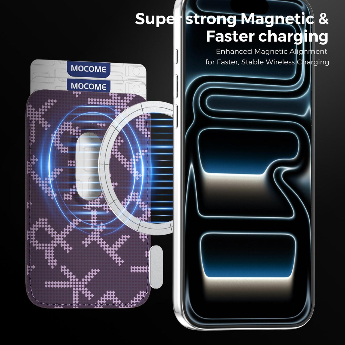 For iPhone 17 Pro Max MOCOME Aramid Fabric Texture Card Bag Magnetic Phone Case - Purple - SYA003421201A