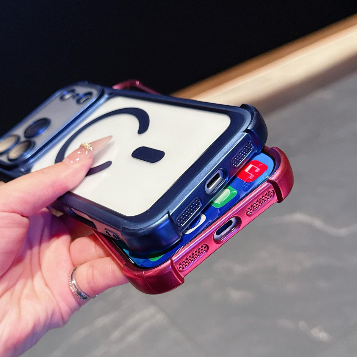 For iPhone 17 Electroplated Matte Acrylic Magnetic Phone Case - Blue - SYA003421803A