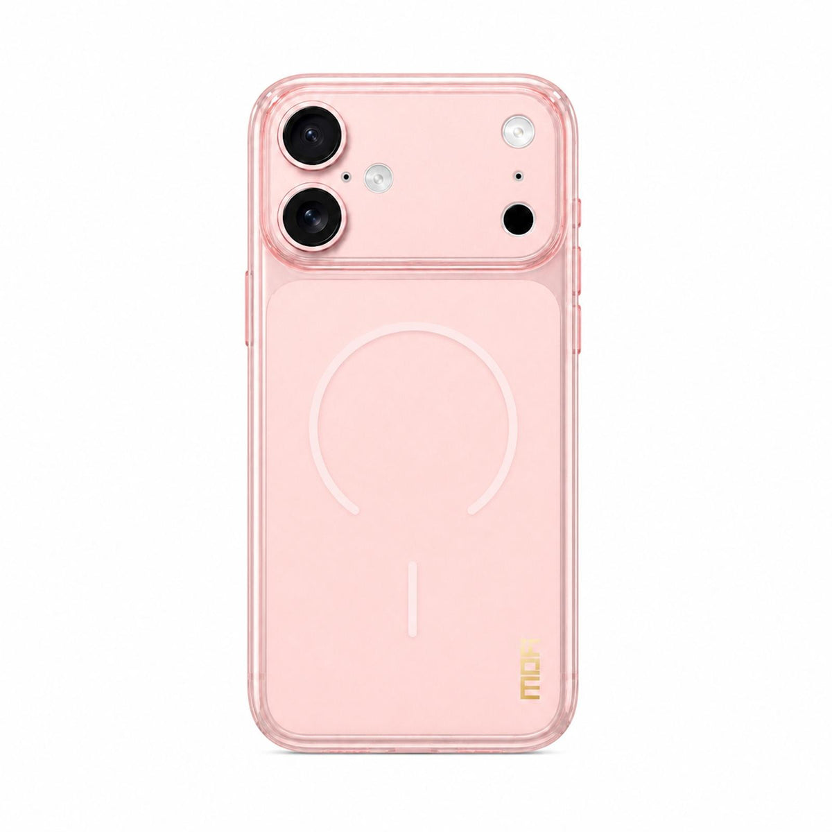 For iPhone 18 MOFI Minimal Series Frosted Semi-Transparen TPU Phone Case with Lens Film - Pink - SYA003426007E
