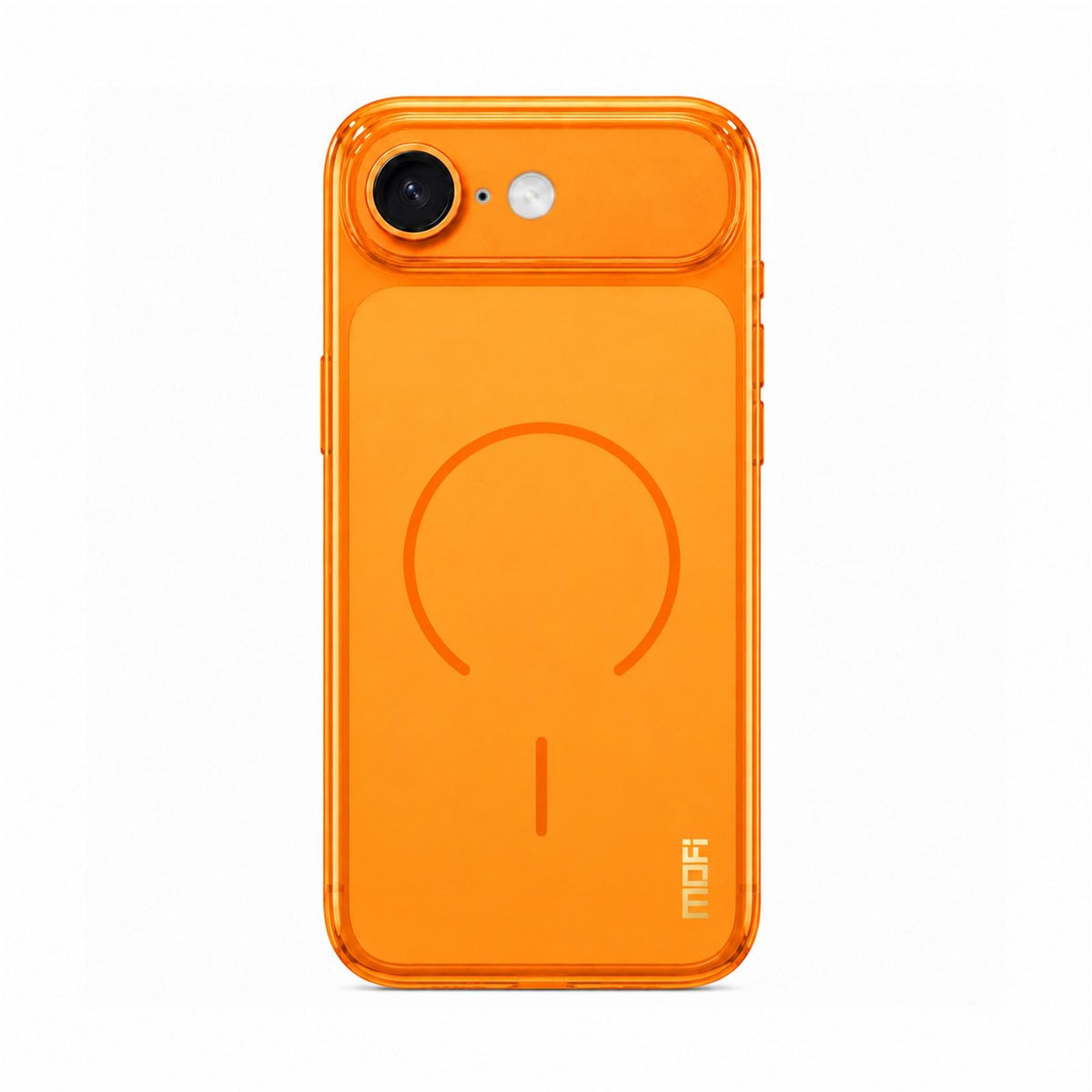 For iPhone 16e / 17e MOFI Minimal Series Frosted Semi-Transparen TPU Phone Case with Lens Film - Orange - SYA003426012D