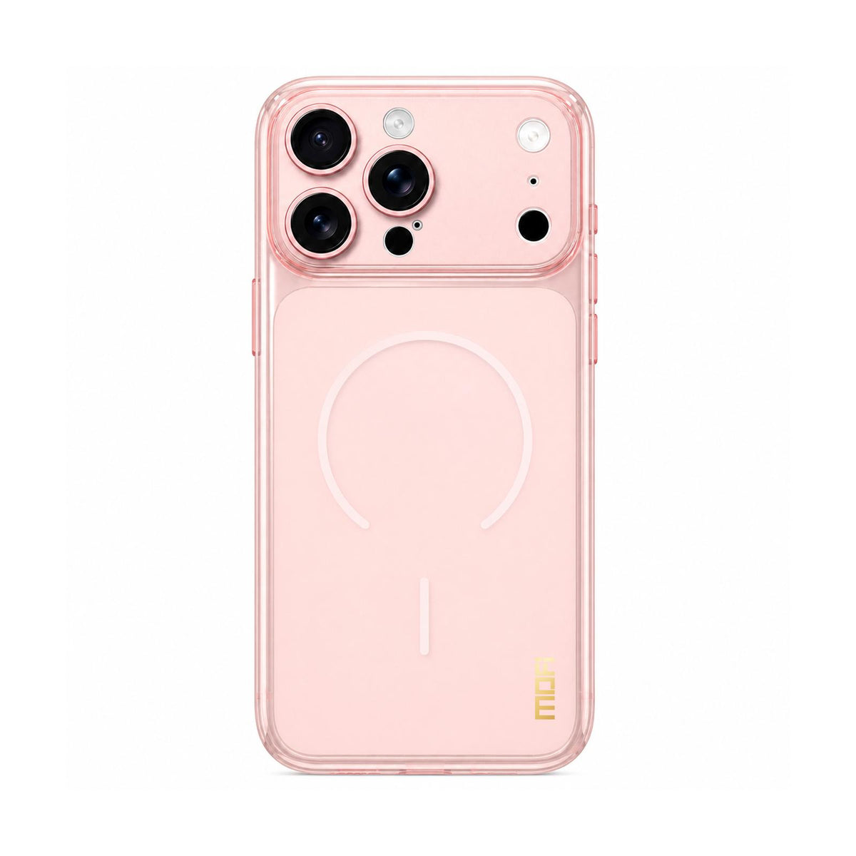 For iPhone 16 Pro MOFI Minimal Series Frosted Semi-Transparen TPU Phone Case with Lens Film - Pink - SYA003426013E