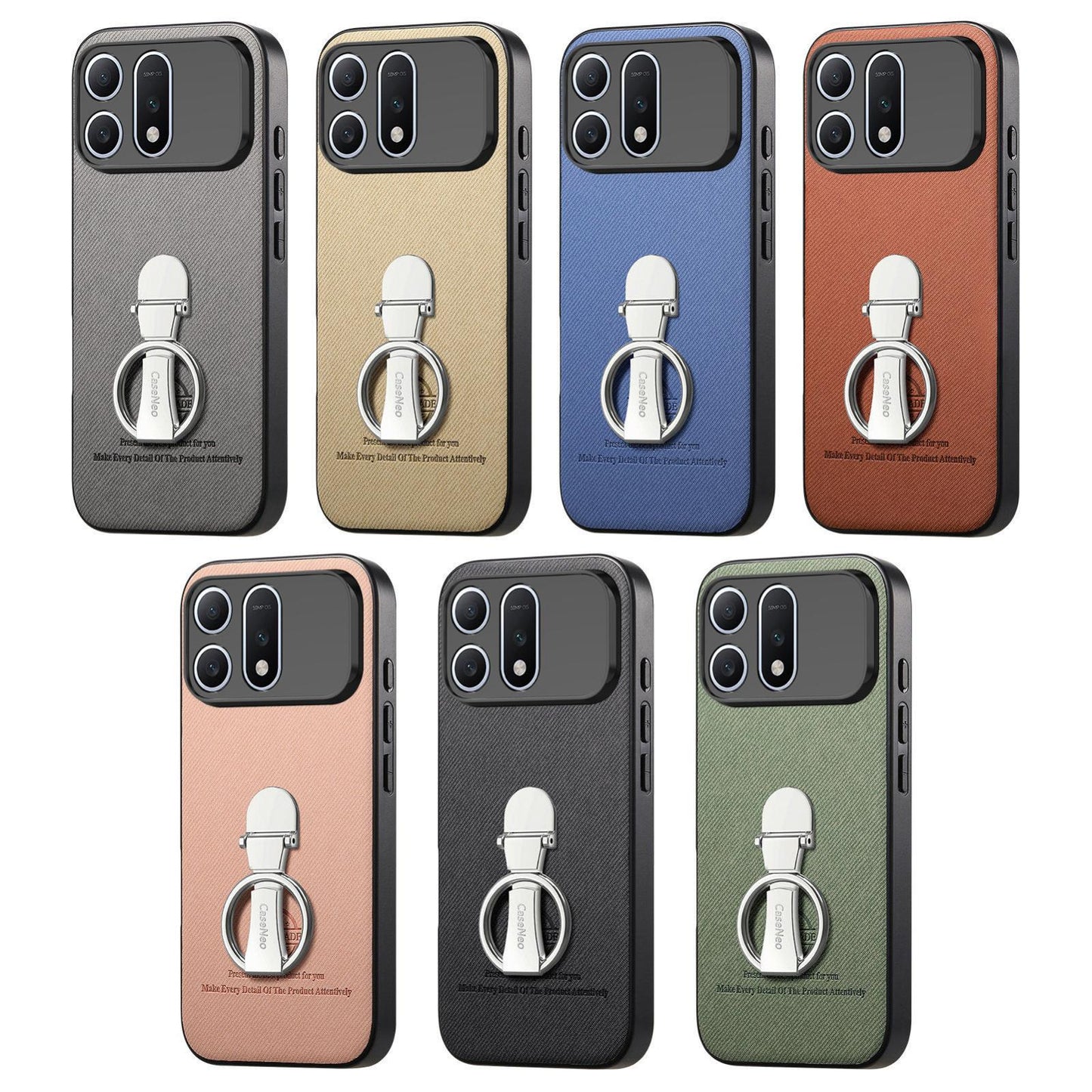 For Honor X80 Pro Max 5G Twill Fabric Leather-Skin Fold Ring Holder Back Phone Case(Khaki)