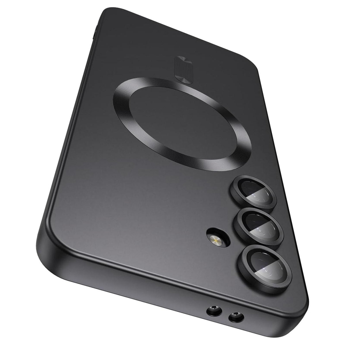 For Galaxy A15 5G Ultra thin Metallic TPU MagSafe Phone Case with Lens Film - Black - SYA003492720B
