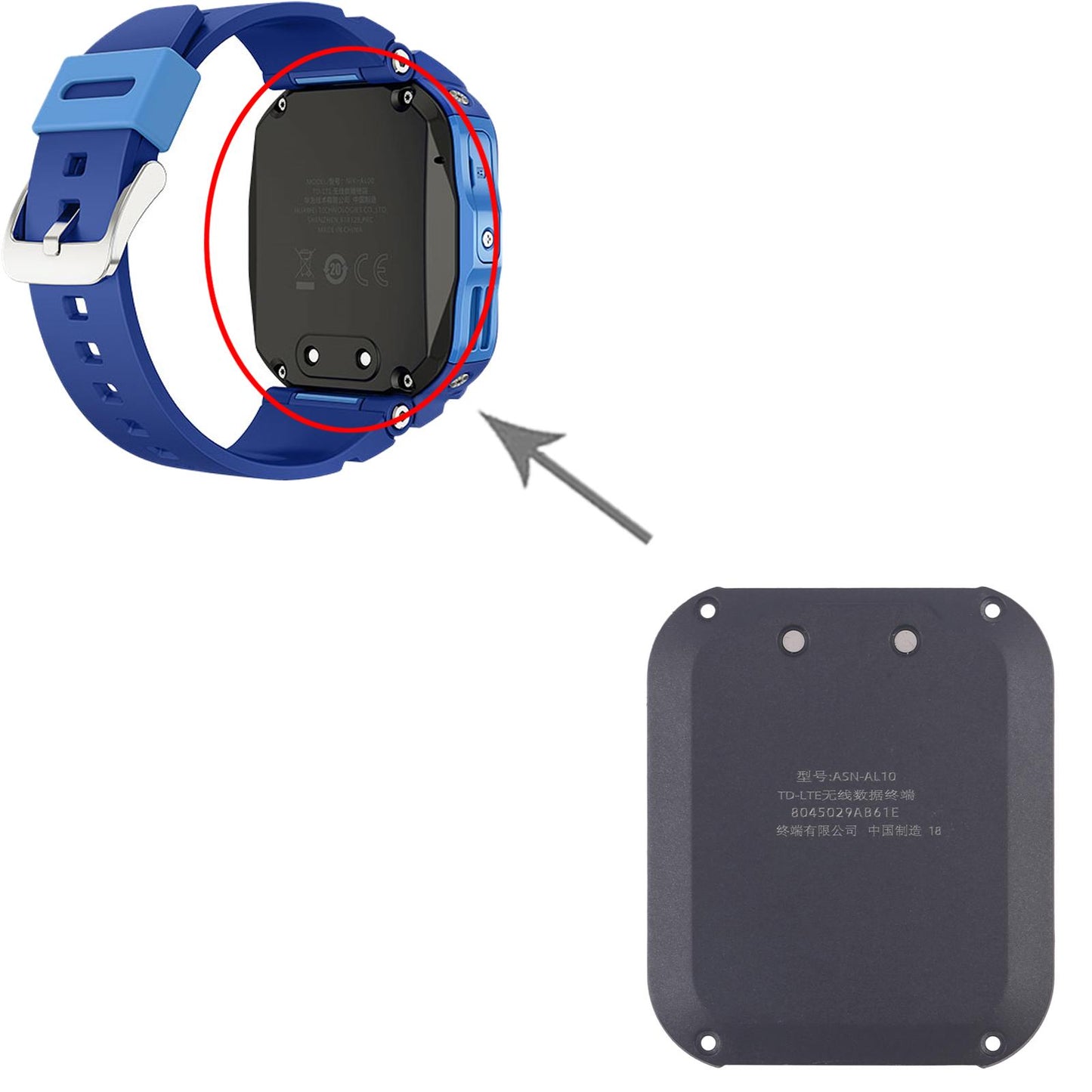 For Huawei Watch Kids 4 Pro Original Back Cover Full Assembly With Battery